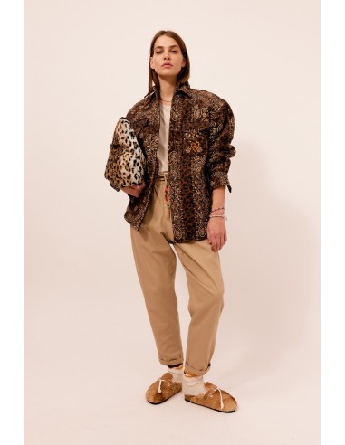 Quilt Shirt Jacket Leopard Jusqu'à 80% De Réduction