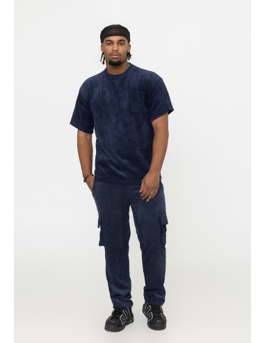 Set T-shirt Pantalon Velours Côtelé - Bleu Foncé le concept de la Pate a emporter 