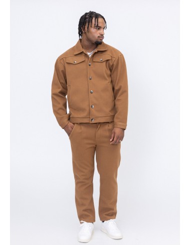 Set Veste Pantalon Épais Uni - Camel la chaussure