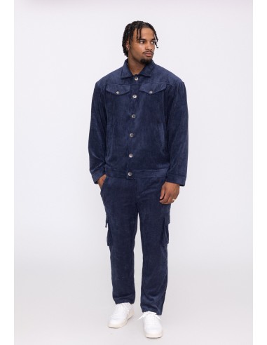 Set Veste Pantalon Velours Côtelé - Bleu Foncé Comparez plus de prix